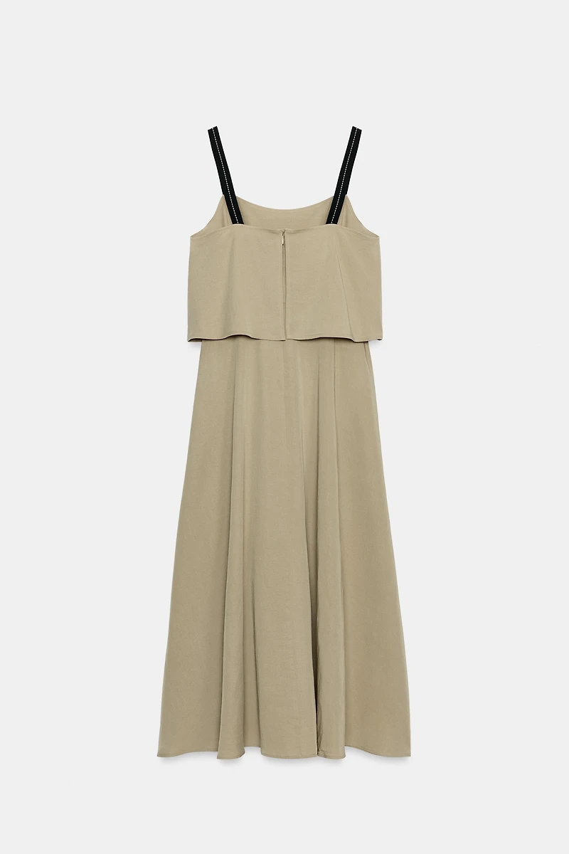 DOUBLE LAYER STRAPPY MIDI DRESS