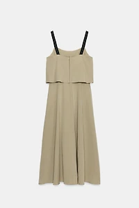 DOUBLE LAYER STRAPPY MIDI DRESS