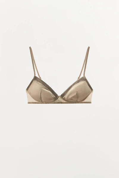 PLEATED SATIN EFFECT BRALETTE