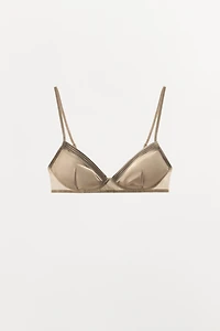 PLEATED SATIN EFFECT BRALETTE