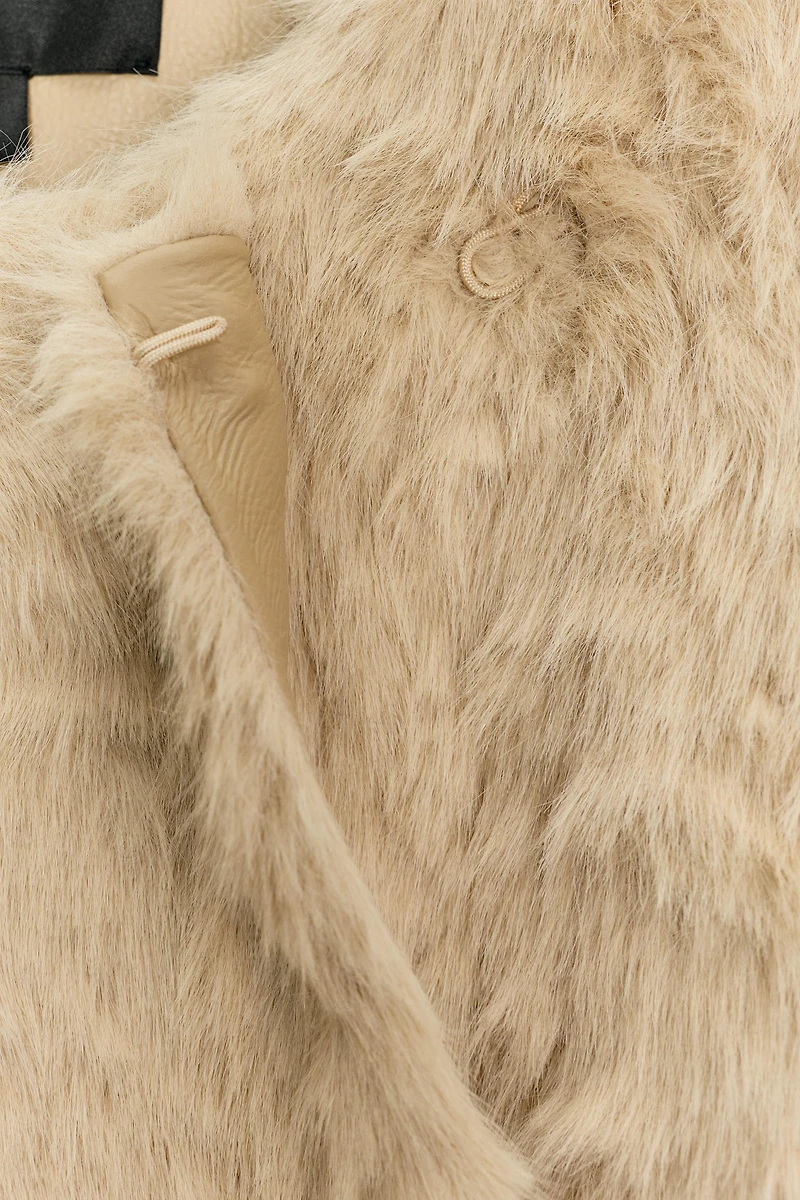 FAUX FUR BELTED JACKET ZW COLLECTION