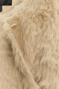 FAUX FUR BELTED JACKET ZW COLLECTION