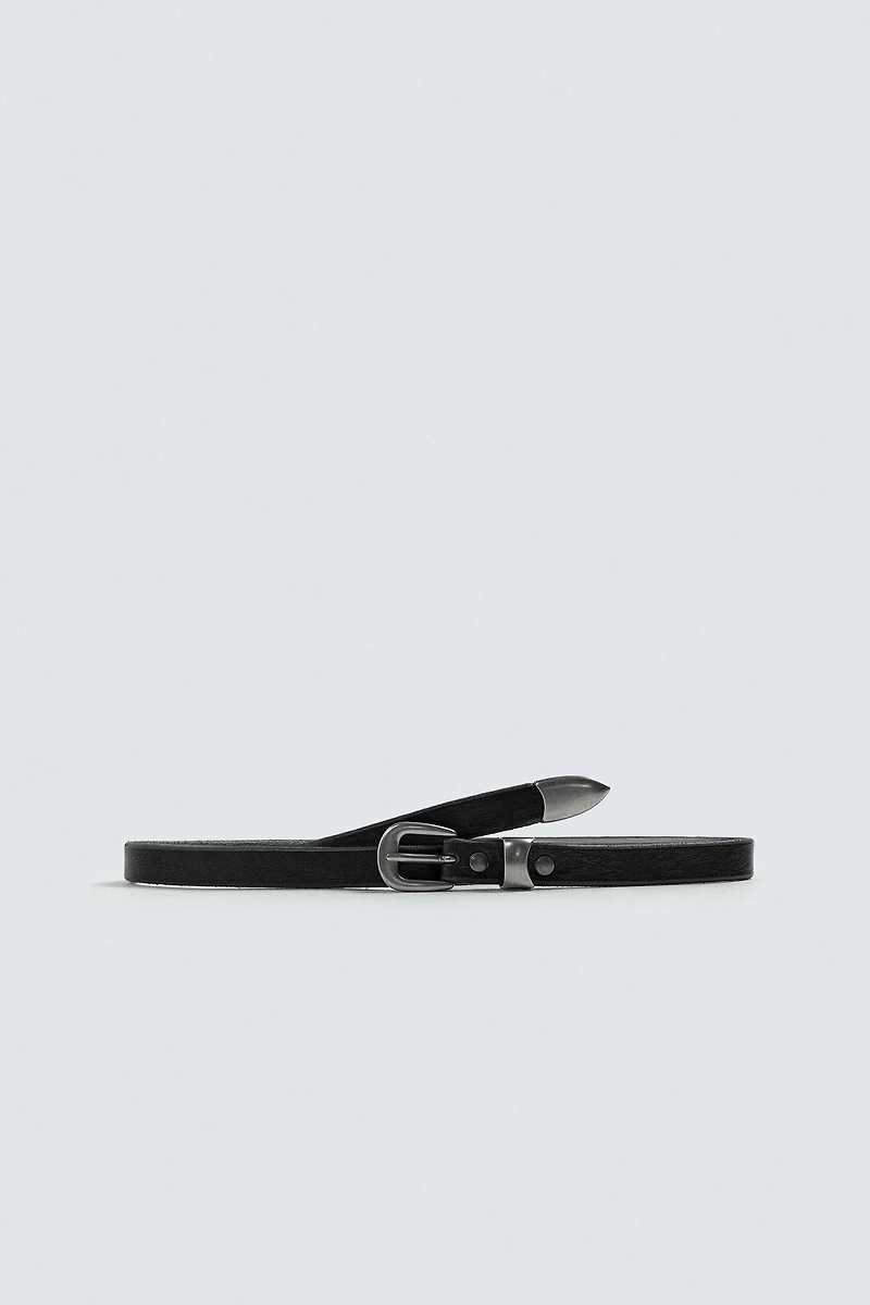VINTAGE EFFECT LEATHER BELT