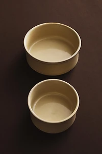 STONEWARE PET FOOD BOWL