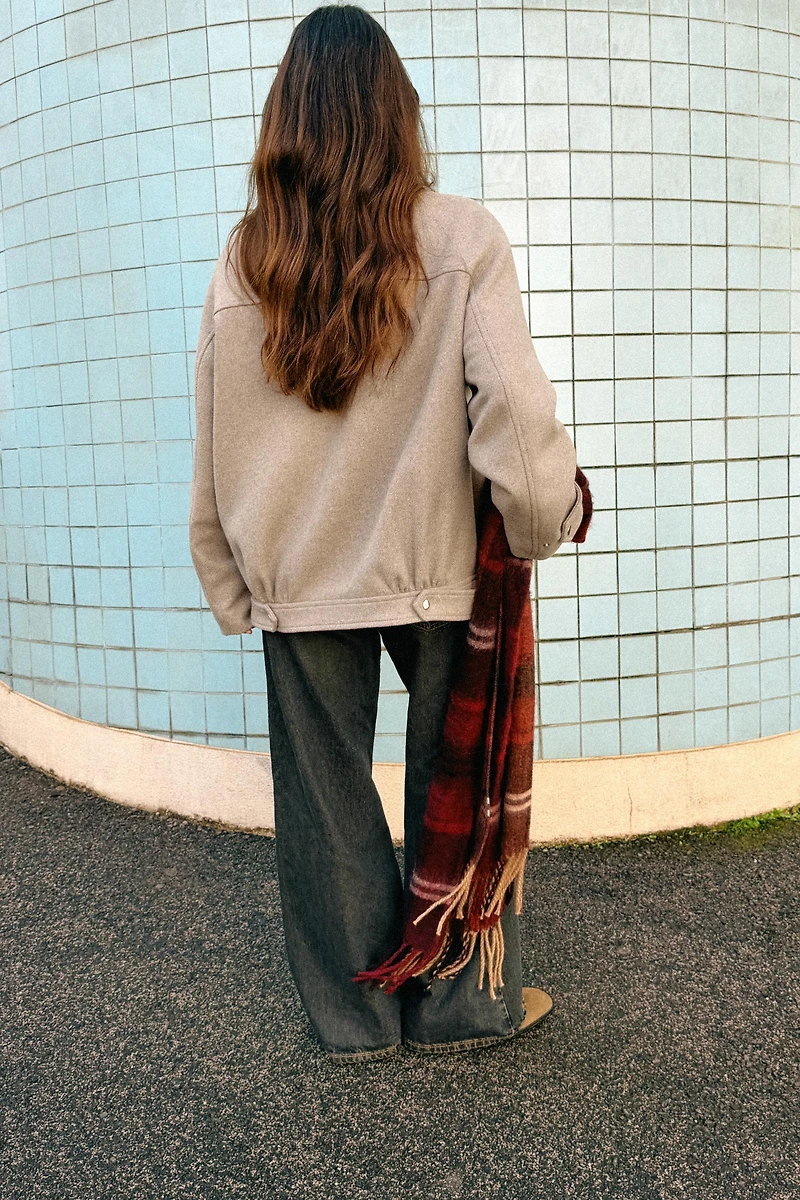 PLAID JACQUARD SCARF