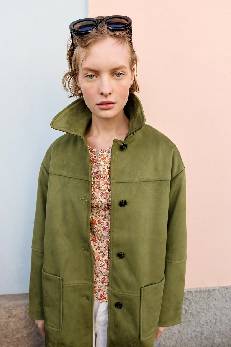 FAUX SUEDE COAT