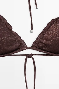 Haut de bikini volanté brillant