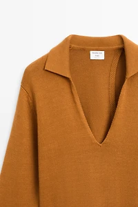 100% Cotton V-Neck Knit Sweater - STUDIO