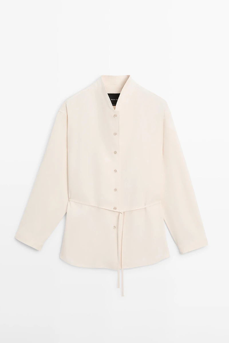 Flowing overshirt with collar detail