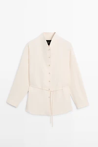 Flowing overshirt with collar detail