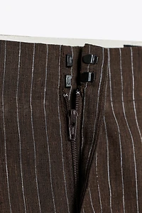 ZW COLLECTION STRIPED LINEN BLEND BALLOON PANTS
