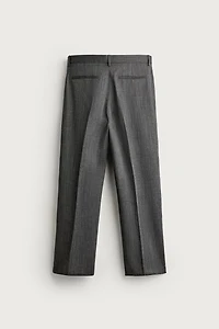 100% WOOL RELAXED FIT SUIT PANTS