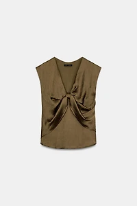 KNOTTED SATIN EFFECT TOP
