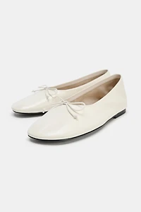 LIMITED EDITION LEATHER BALLET FLATS WITH BOW