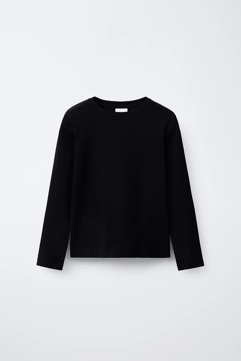 PLAIN RIBBED T-SHIRT