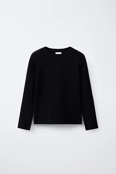 PLAIN RIBBED T-SHIRT