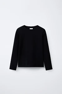 PLAIN RIBBED T-SHIRT