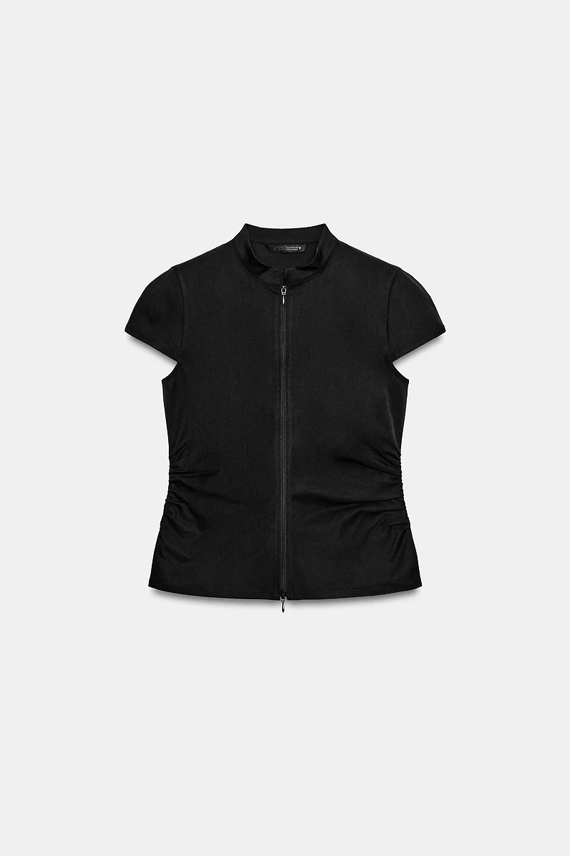 RUCHED ZIP TOP