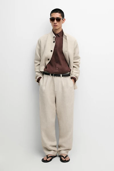 100% linen total look pants