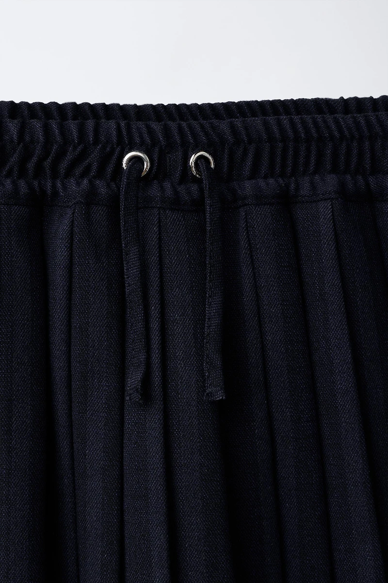 STRIPED PLEATED SKIRT