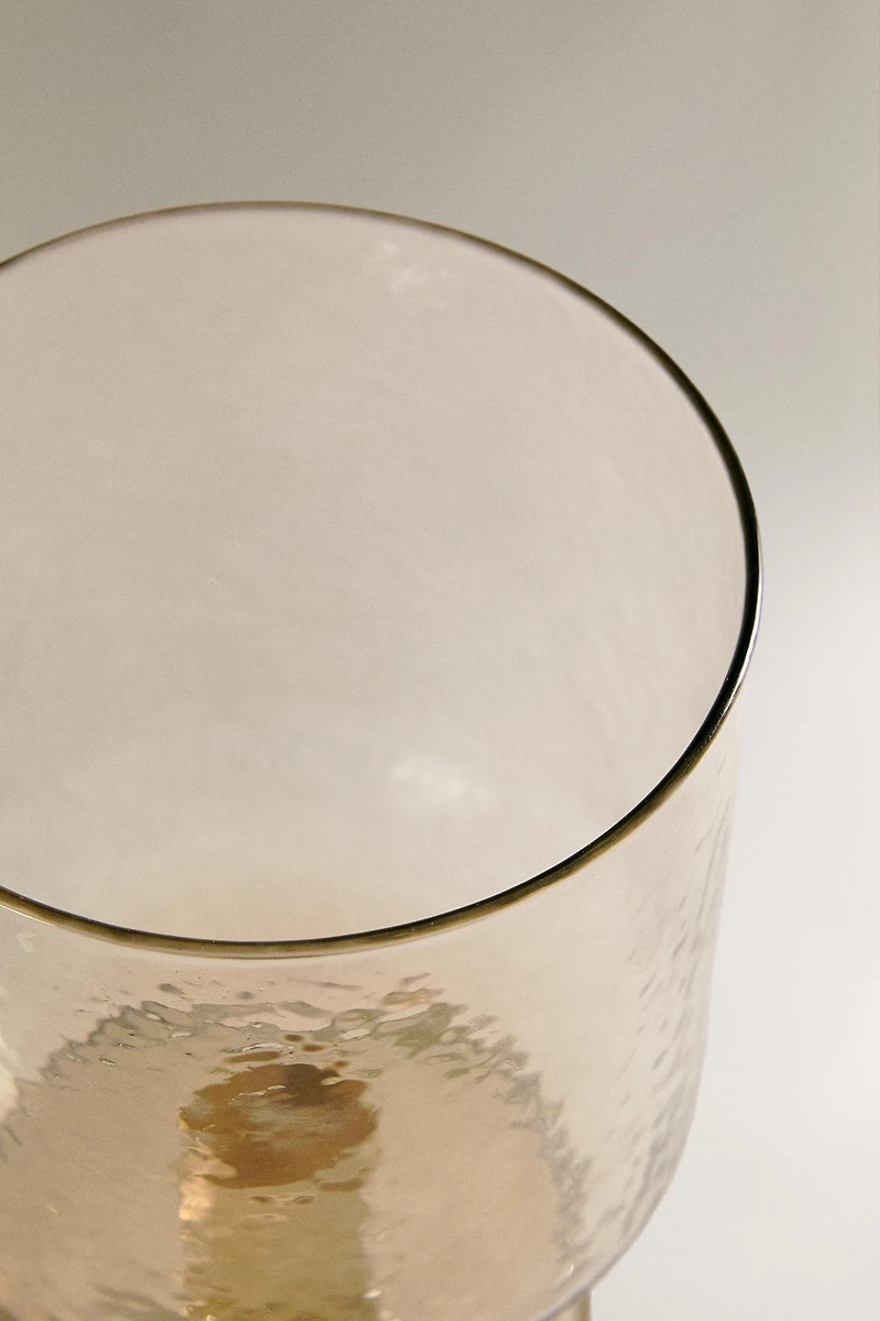 VERRE À PIED VERRE RECYCLABLE MARTELÉ