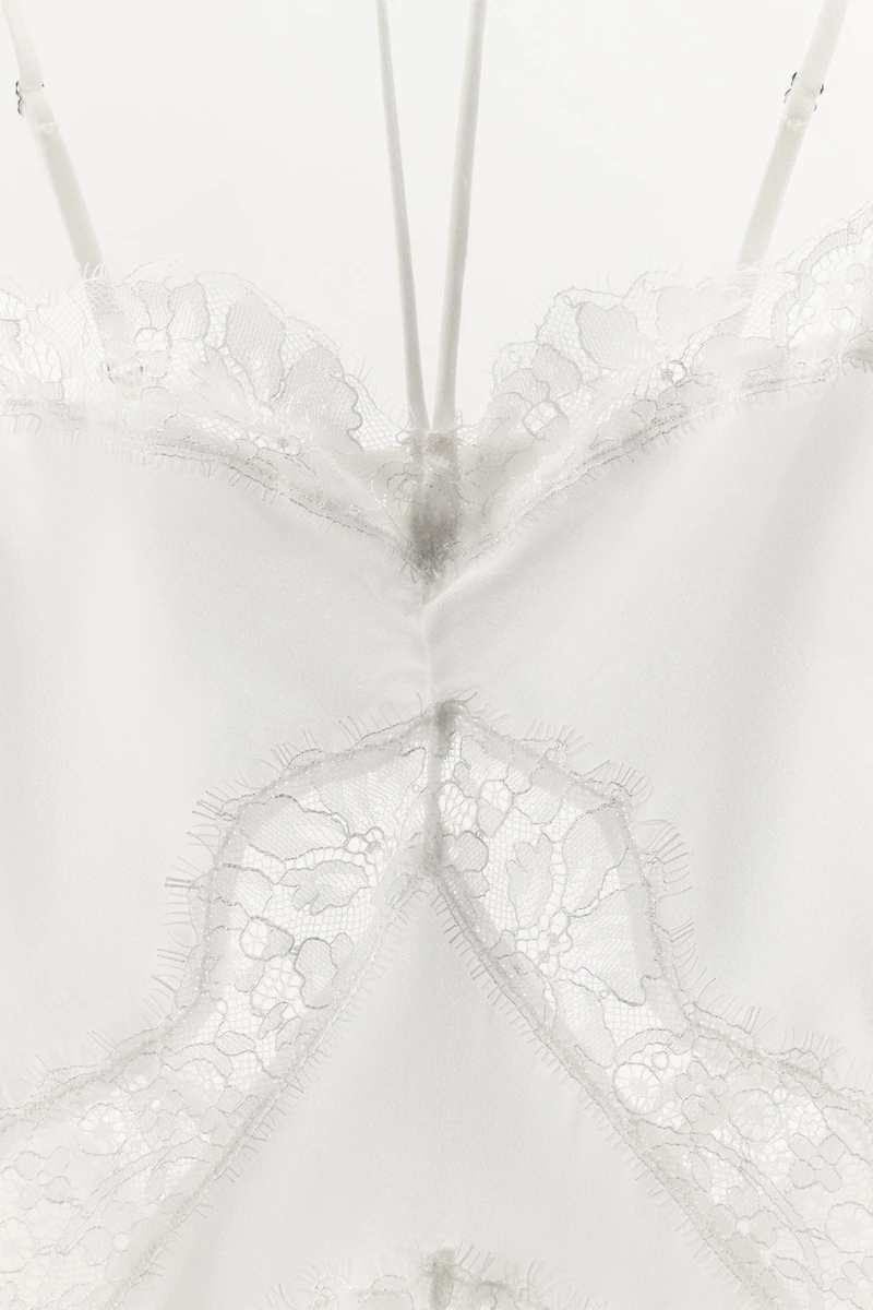 SILK BLEND LACE BODYSUIT