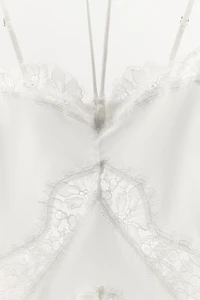 SILK BLEND LACE BODYSUIT