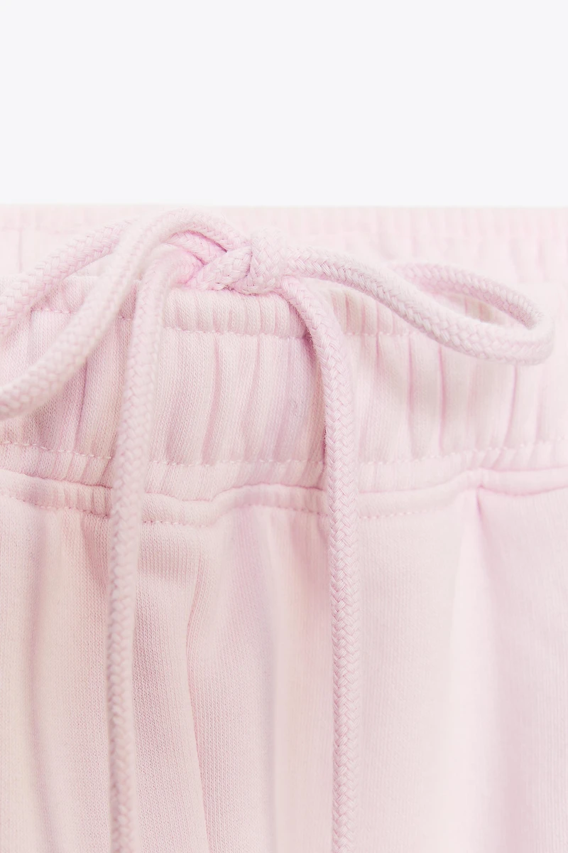 BASIC STRAIGHT-LEG ADJUSTABLE HEM FLEECE PANTS