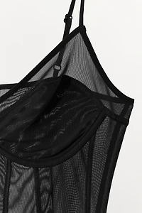 UNDERWIRED TULLE LINGERIE STYLE TOP