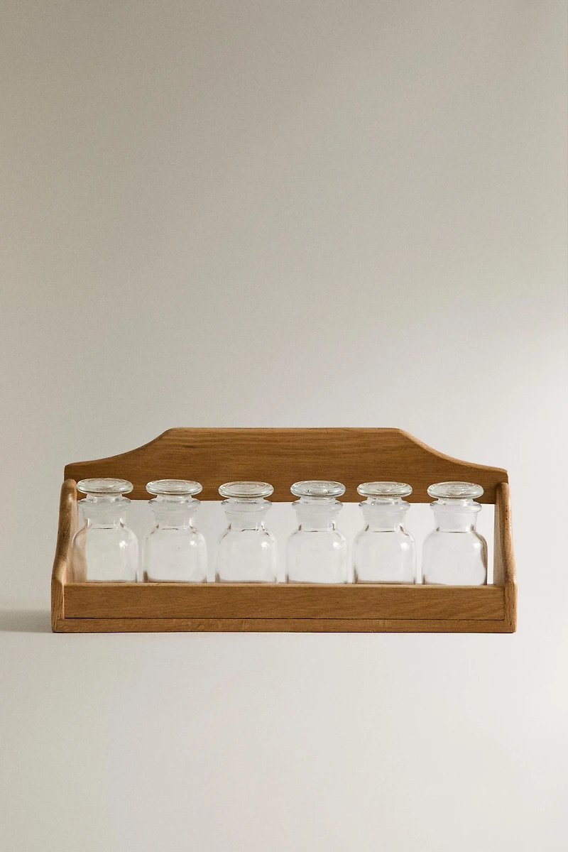ÉPICE EN BOIS POTS EN VERRE