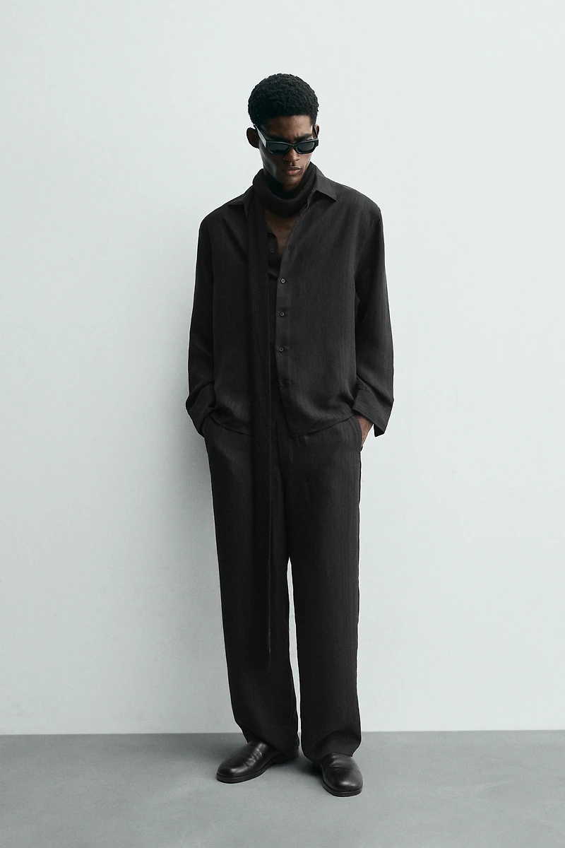 STRIPED JACQUARD PANTS