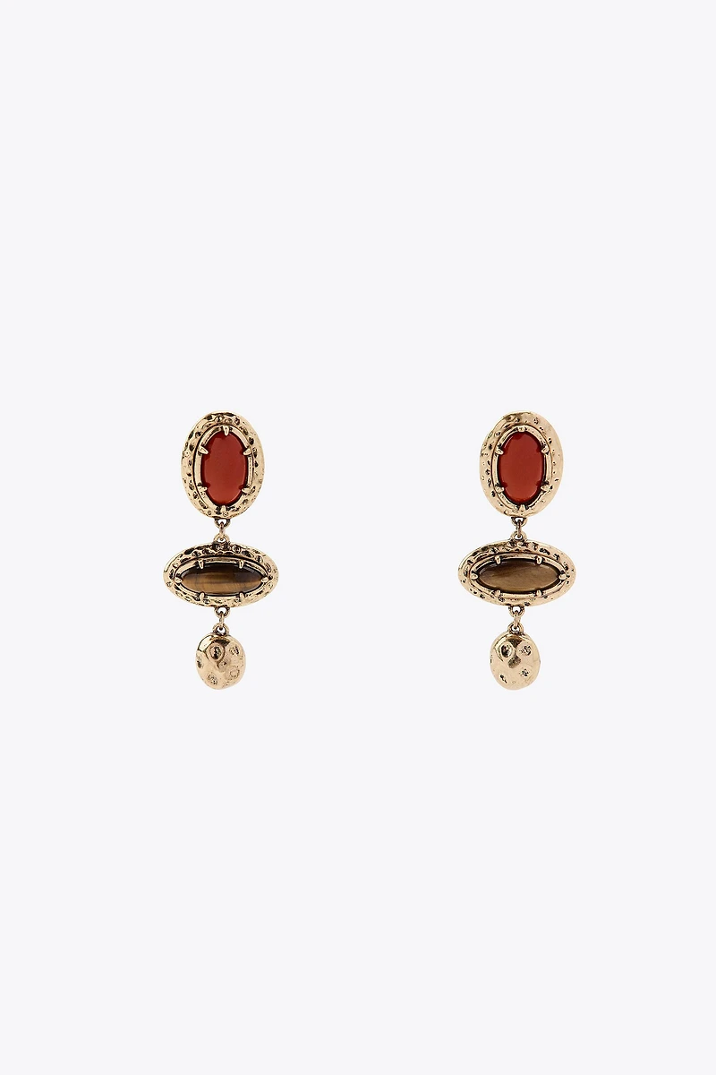 BOUCLES D'OREILLES TEXTURÉES AVEC PIERRES