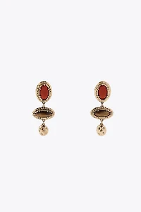 TEXTURED STONE EARRINGS