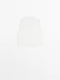 Veste sans manches brodée 100 % coton