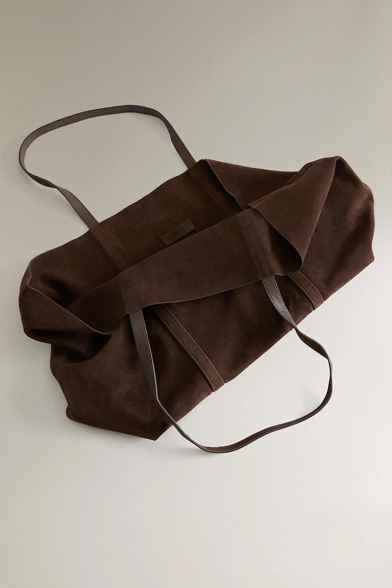SUEDE LEATHER TOTE BAG