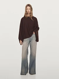 100% cashmere short knit cape
