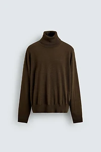 100% WOOL TURTLENECK SWEATER