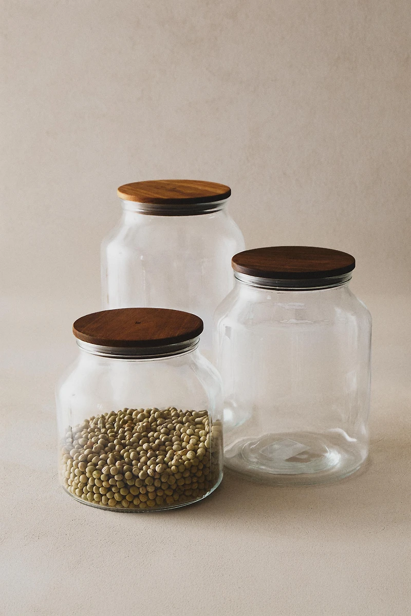 ACACIA GLASS STORAGE JAR