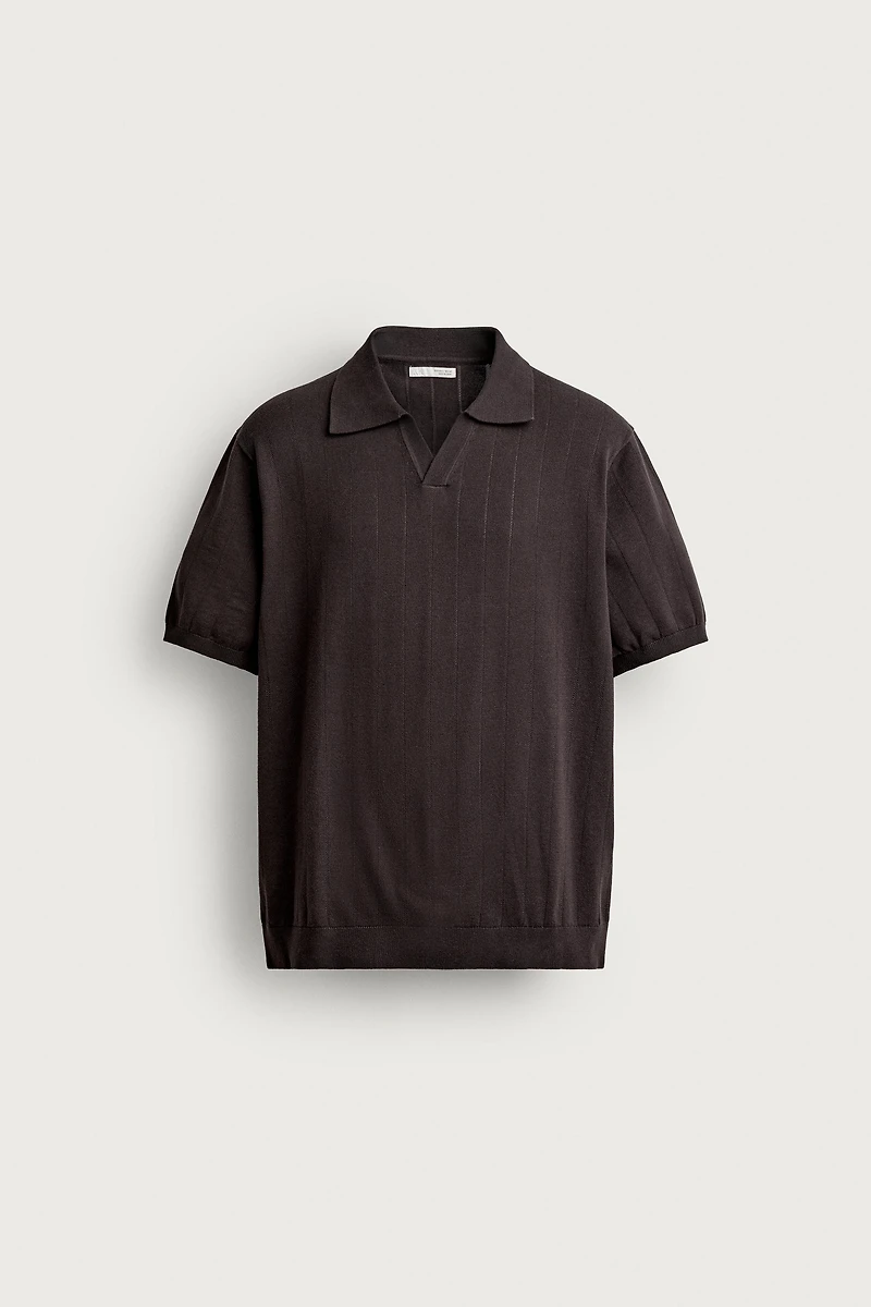 REGULAR FIT RIBBED KNIT POLO