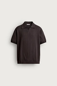 REGULAR FIT RIBBED KNIT POLO