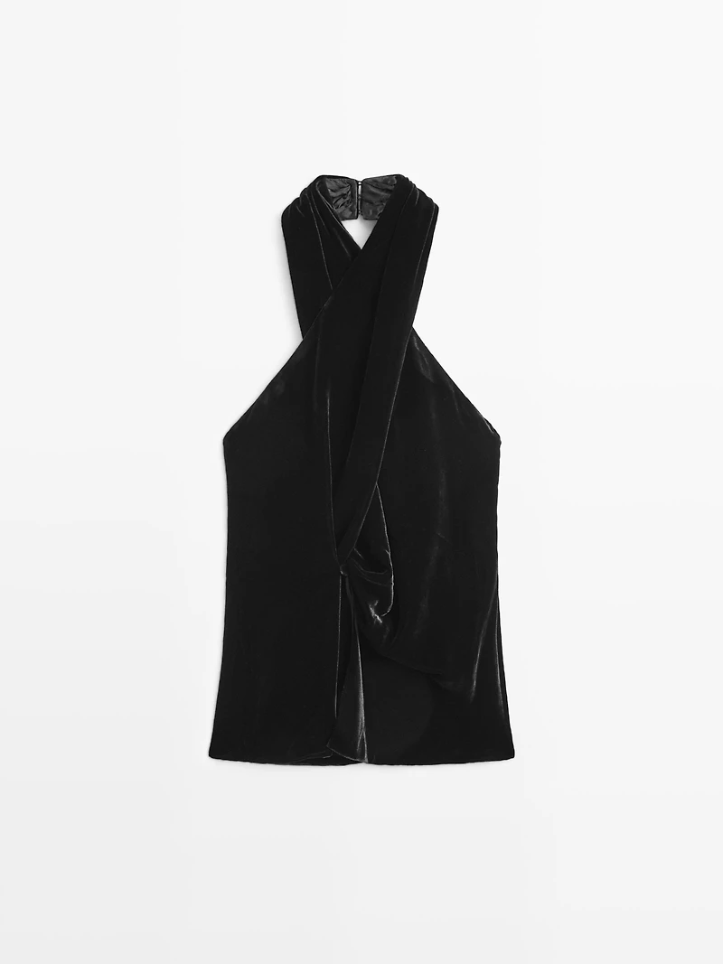Velvet halterneck top