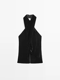 Velvet halterneck top