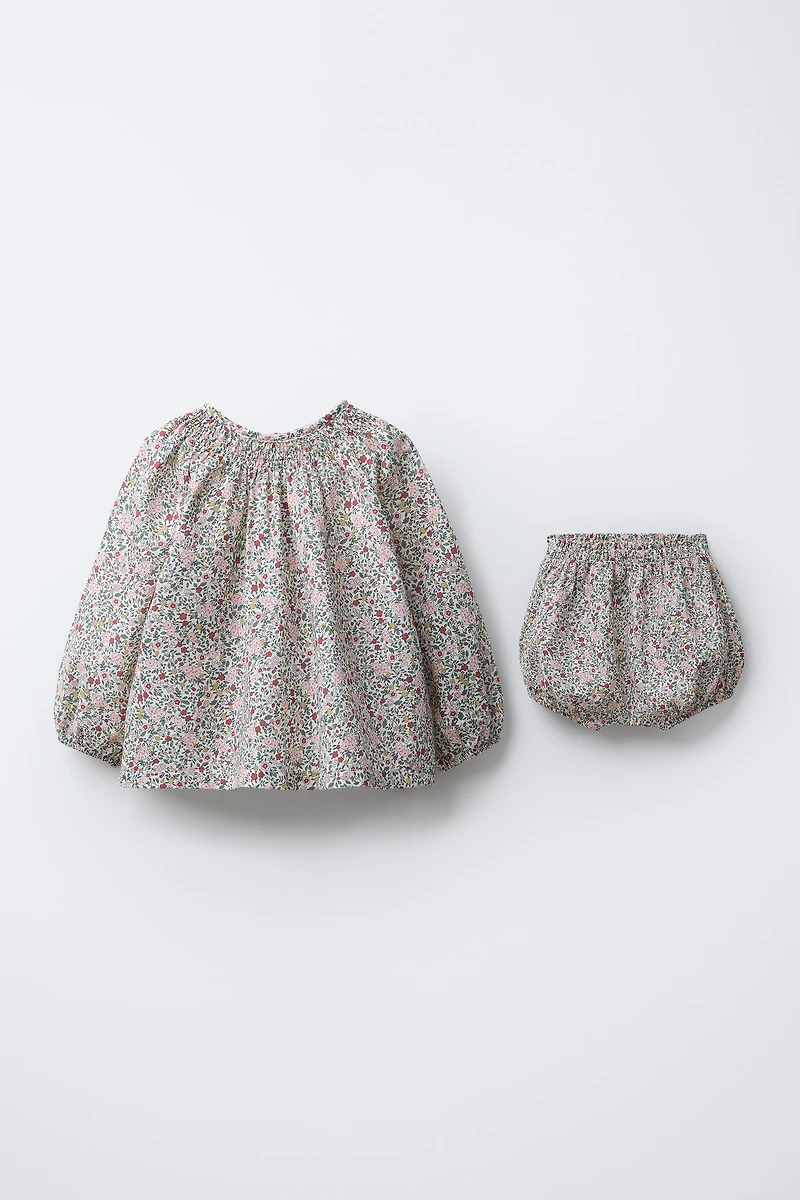 FLORAL SHIRT AND BLOOMER SET