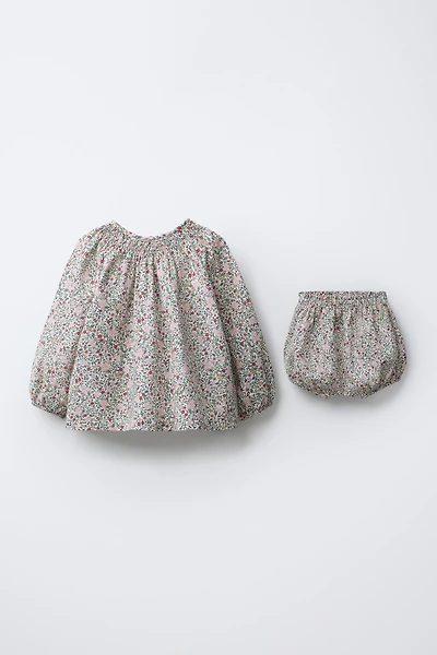 FLORAL SHIRT AND BLOOMER SET