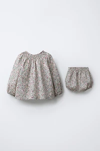 FLORAL SHIRT AND BLOOMER SET