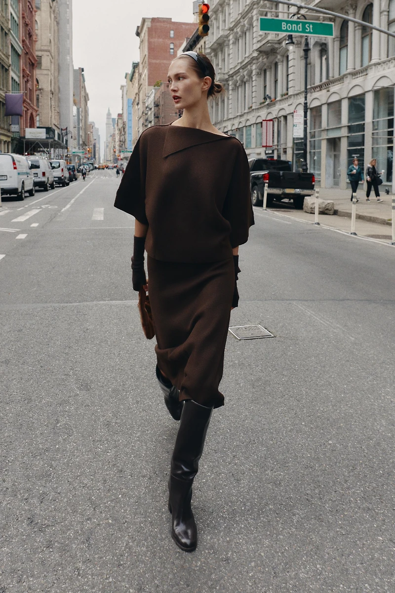 LAPEL COLLAR KNIT JUMPER