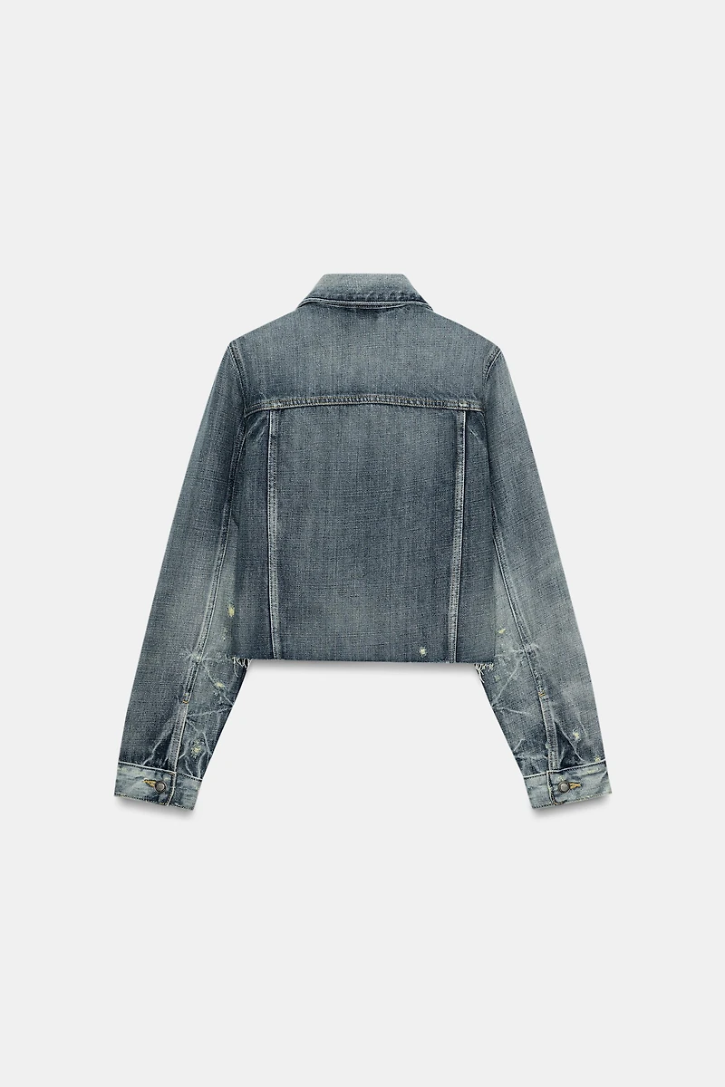 ZW COLLECTION CROPPED DENIM JACKET