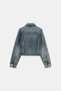 ZW COLLECTION CROPPED DENIM JACKET