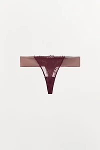 COMBINATION LACE THONG