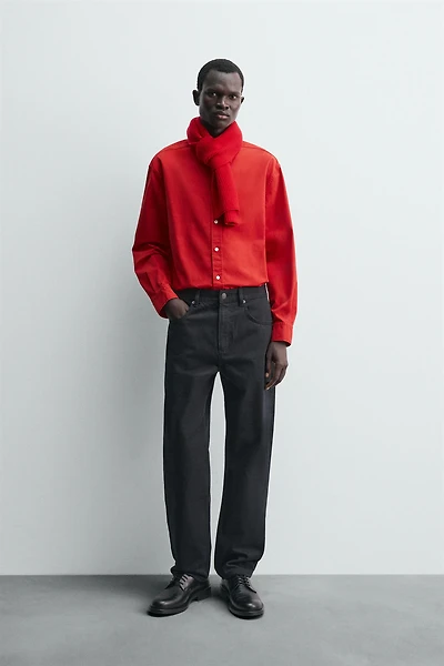 RELAXED FIT COMPACT COTTON SHIRT